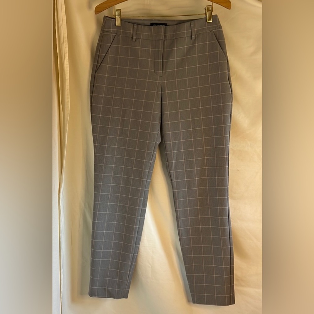 Euc Express Stretch Columnist Ankle Size 4r Gray … - image 1